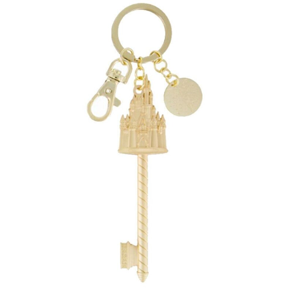 Disney Parks Kingdom Keys Keychain Magic Kingdom Gold New